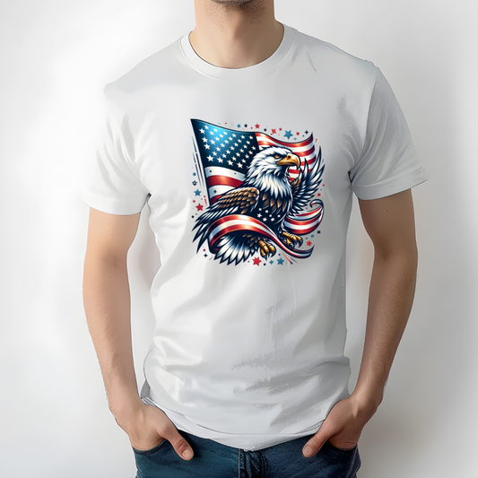 Patriotic-Eagle-American-Flag-108482588 DTF Transfer. DTF transfer Only No Garment.