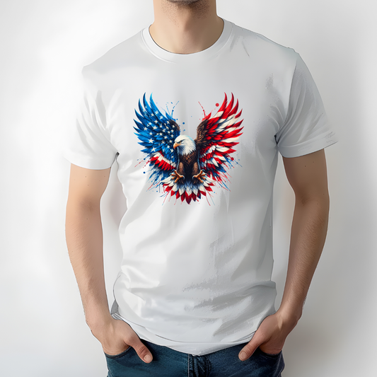 Patriotic-Eagle-American-Flag-Wings-97192393 DTF Transfer. DTF transfer Only No Garment.