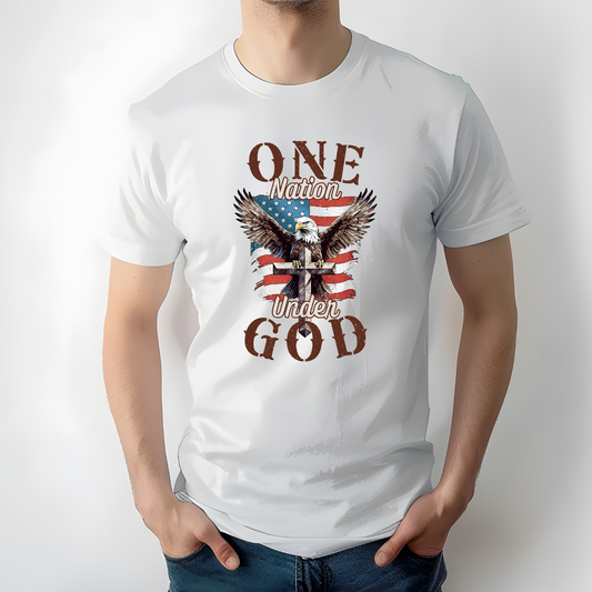 Patriotic-USA-Flag-Christian-81845797 DTF Transfer. DTF transfer Only No Garment.